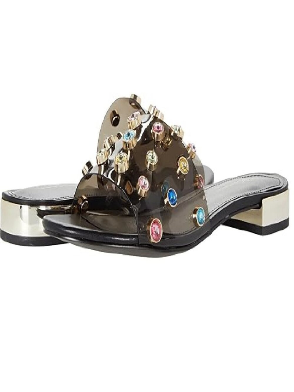 CBG Generation Della Black Smoke Embellished Slide Sandals Women’s